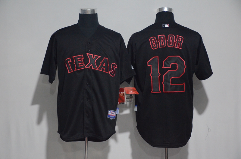 2017 MLB Texas Rangers #12 Odor Black Classic Jerseys